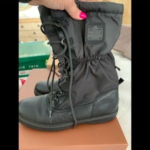 Coach Safe Nylon/Leather Boots Rain snow Size 11